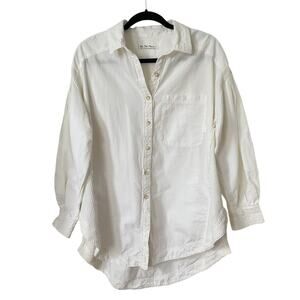 Free People white cotton long button down tunic‎ small